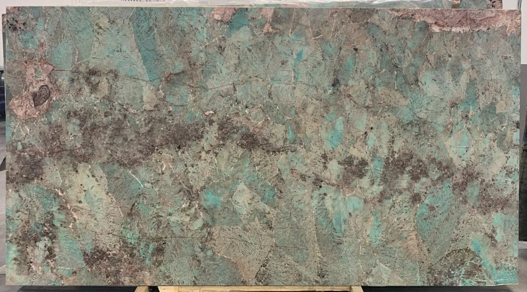 Luxury Hard Natural Stone Precious Exotic and Durable Green Amazonite Quartzite for Kitchen and Bathroom Countertop, Tiles, Wall Panels, Medallion, Fireplace