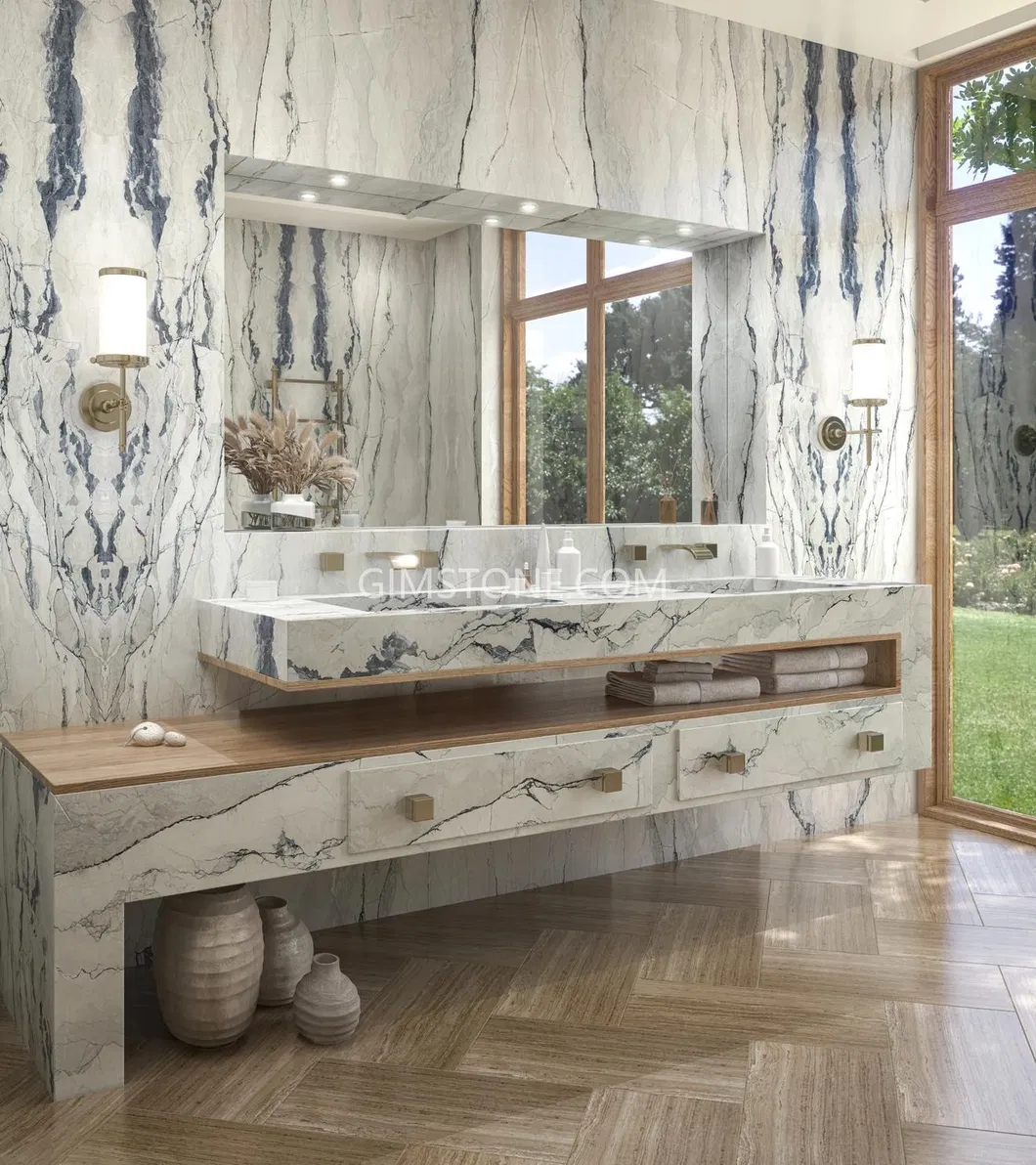 Luxry Light Grey Marble Camouflage Marble for Wall Panel/ Floor Tile/ Countertop/ Vanity Top/Fireplace/Composite Panel/Tread