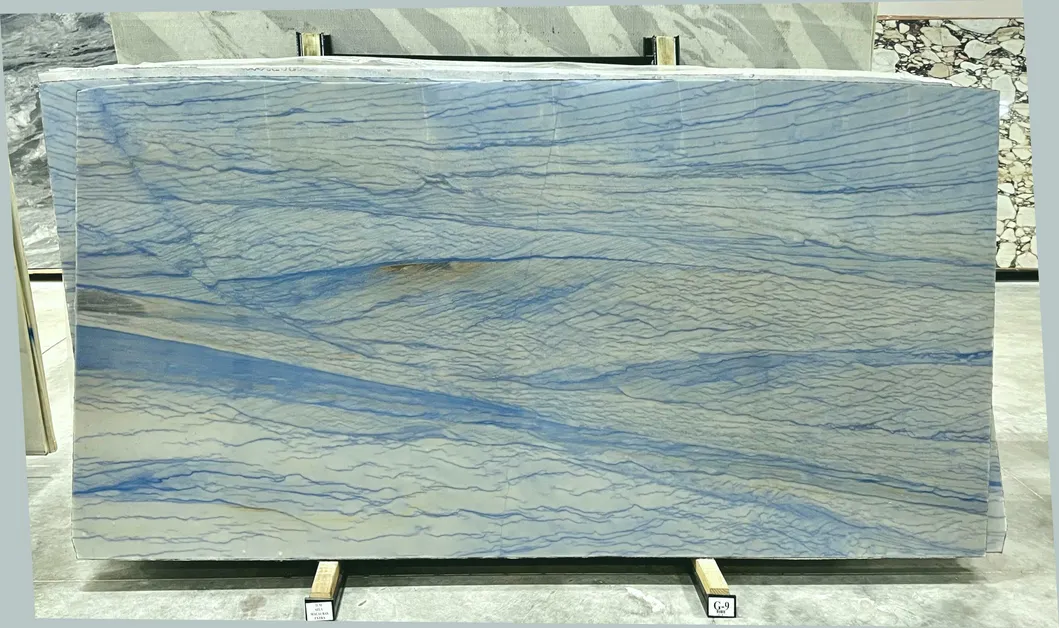 Luxury Semiprecious Stone Azul Macaubas Quartzite for Wall Panel, Floor Tile, Countertop, Vanity Top, Fireplace, Composite Panel, Tread, Riser, Medallion, Sill