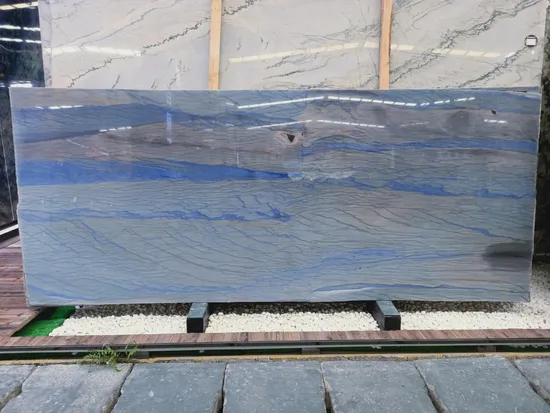 Luxury Semiprecious Stone Azul Macaubas Quartzite for Wall Panel, Floor Tile, Countertop, Vanity Top, Fireplace, Composite Panel, Tread, Riser, Medallion, Sill