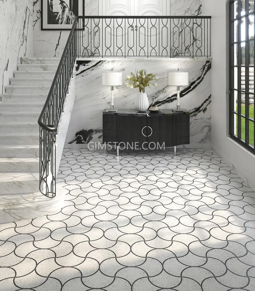 Luxury White Marble Panda White Marble for Wall Panel/ Floor Tile/ Countertop/ Vanity Top/Fireplace/Composite Panel/Tread