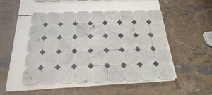 Carrara White and Nero Marquina Mosaic